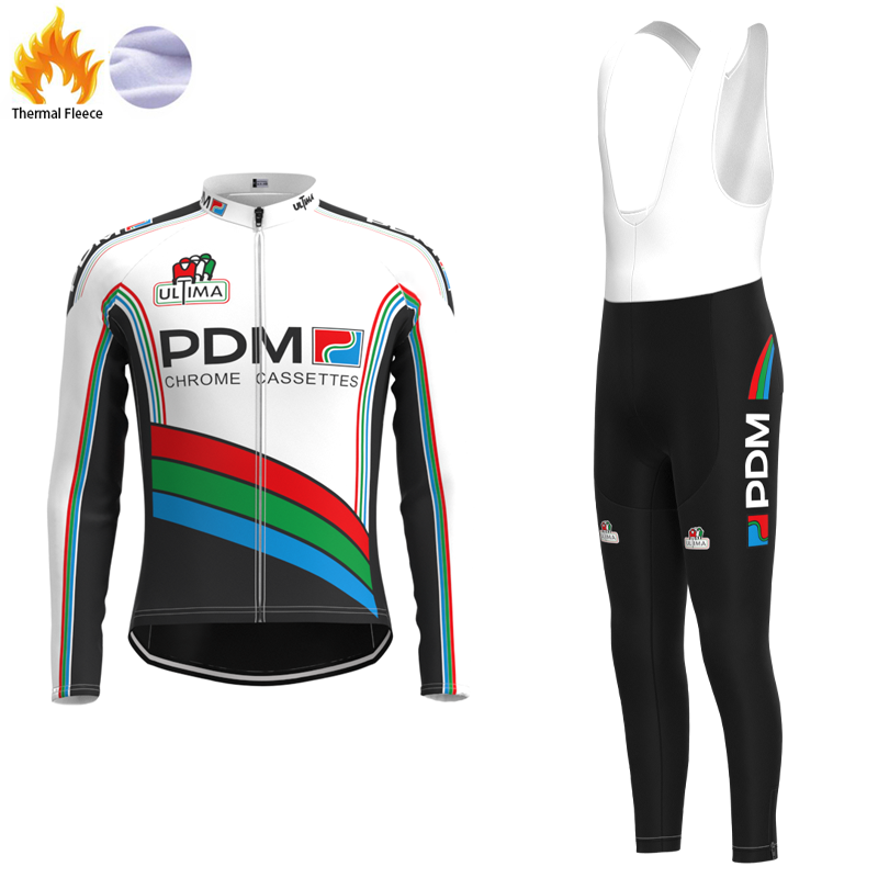 Équipe Cycliste PDM (Chrome Cassettes) Retro Cycling Jersey Long sleeved suit