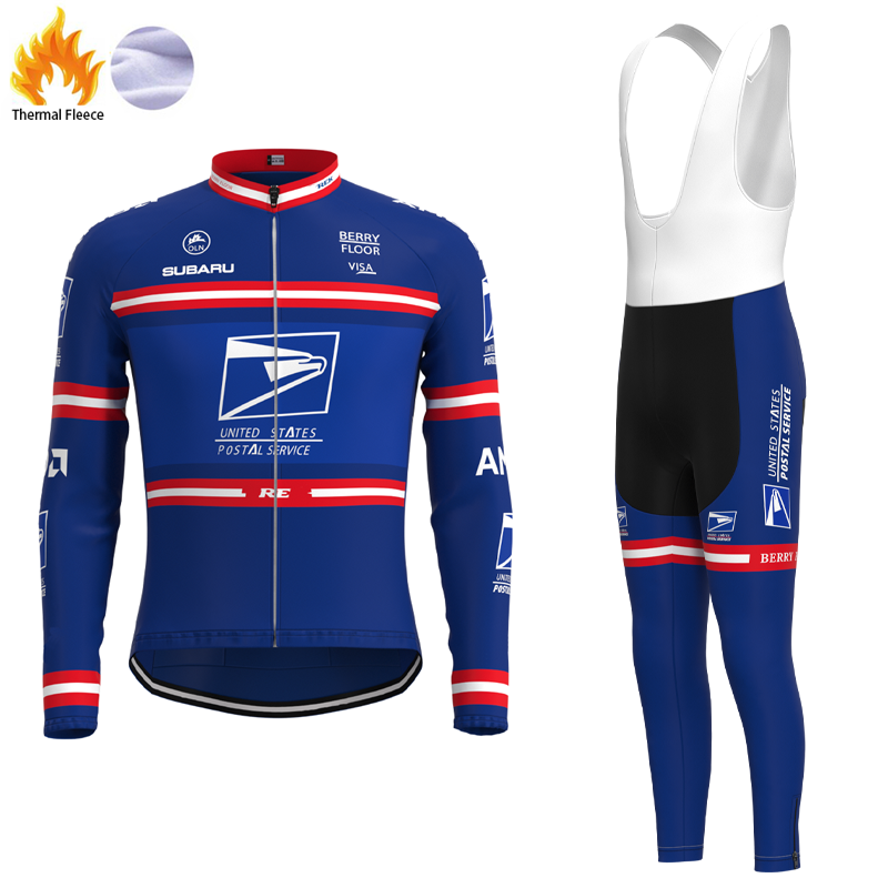 US Postal Service Pro Team Retro Cycling Jersey Long sleeved suit