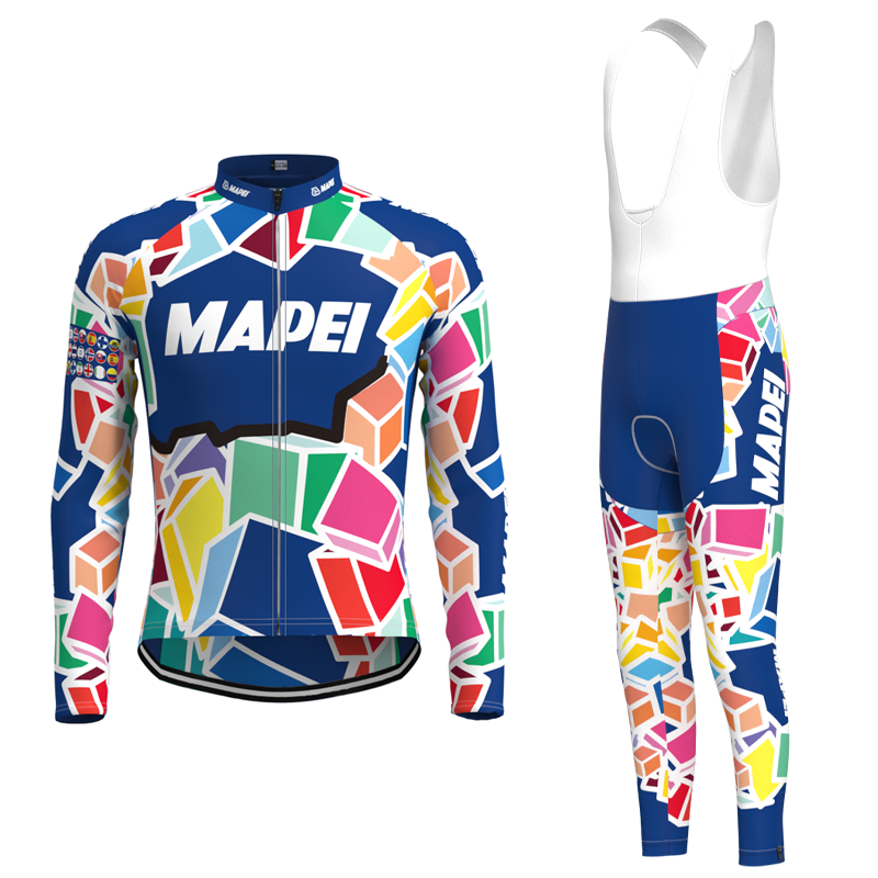 MAPEI Retro Cycling Jersey Long sleeved suit