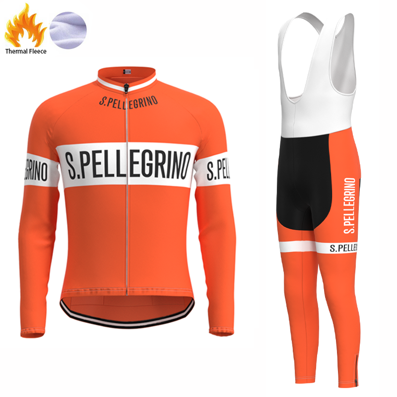 San Pellegrino Retro Cycling Jersey Long sleeved suit