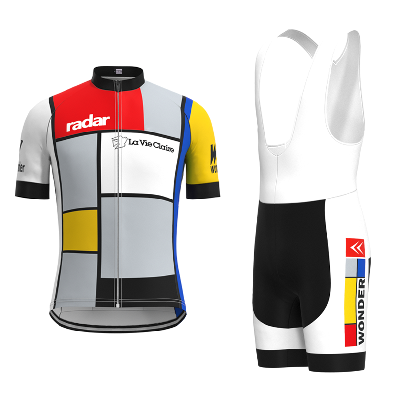 La Vie Claire Retro Cycling Jersey Short sleeve suit