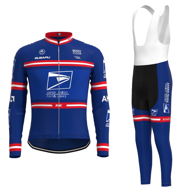 US Postal Service Pro Team Retro Cycling Jersey Long sleeved suit