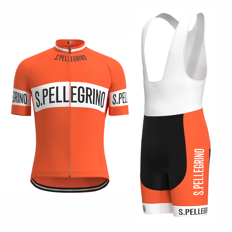 San Pellegrino Retro Cycling Jersey Short sleeve suit