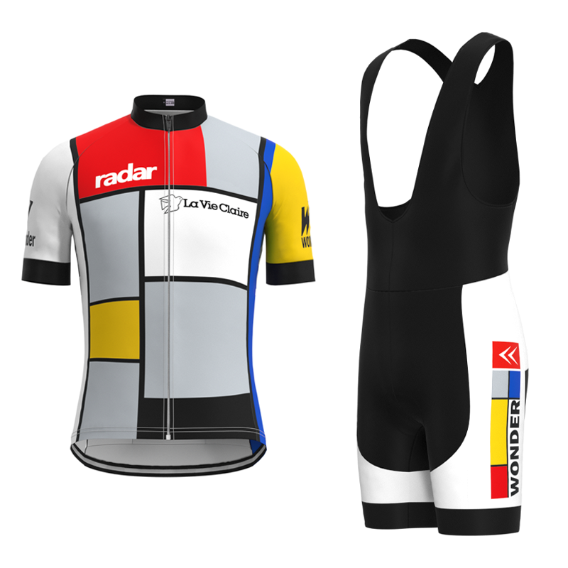 La Vie Claire Retro Cycling Jersey Short sleeve suit