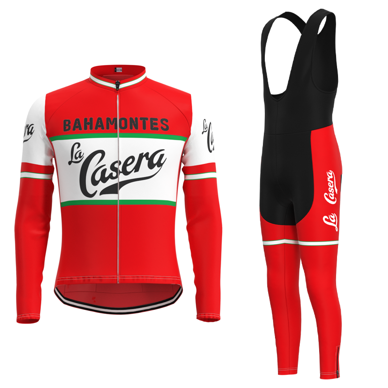 La Casera-Bahamontes Retro Cycling Jersey Long sleeved suit