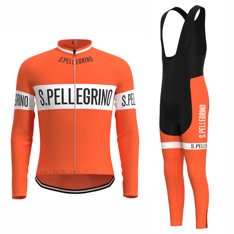 San Pellegrino Retro Cycling Jersey Long sleeved suit