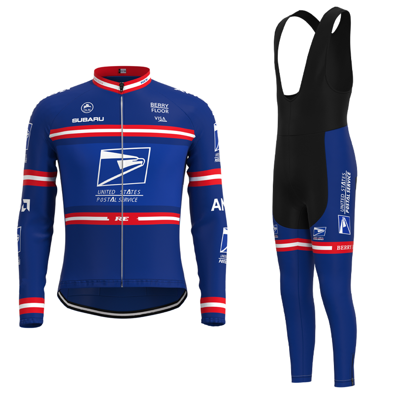US Postal Service Pro Team Retro Cycling Jersey Long sleeved suit