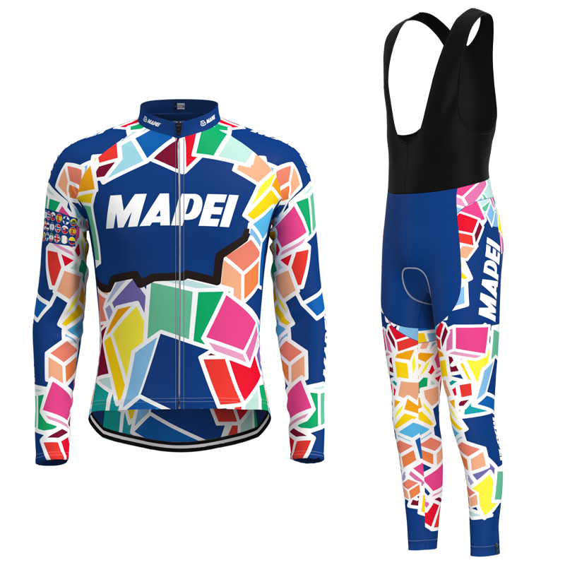MAPEI Retro Cycling Jersey Long sleeved suit