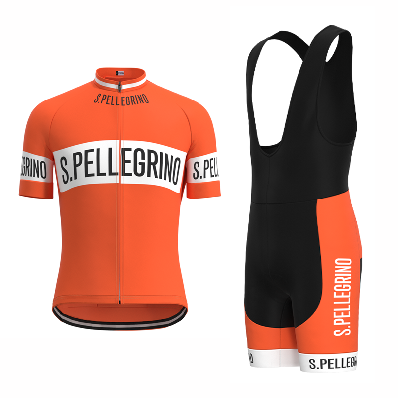 San Pellegrino Retro Cycling Jersey Short sleeve suit