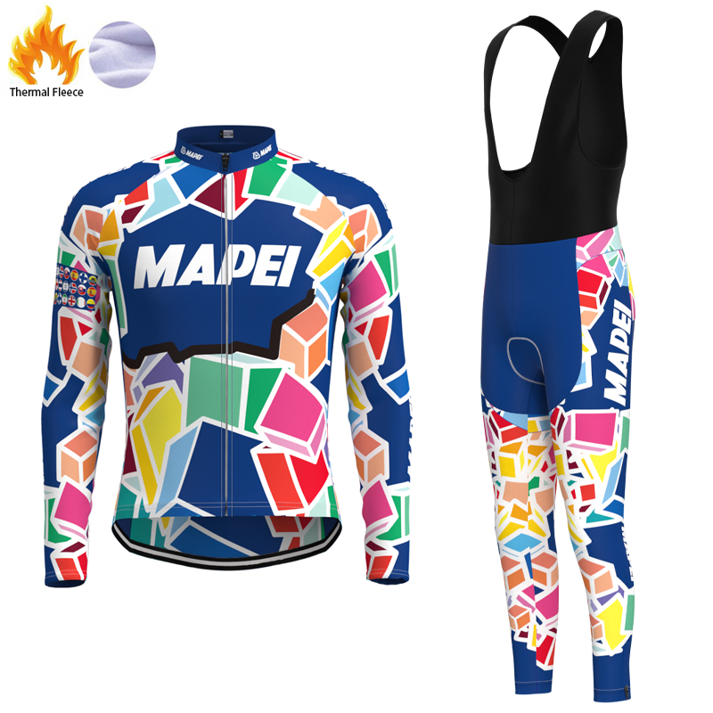 MAPEI Retro Cycling Jersey Long sleeved suit