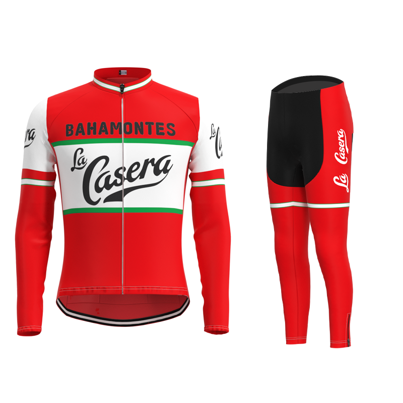 La Casera-Bahamontes Retro Cycling Jersey Long sleeved suit