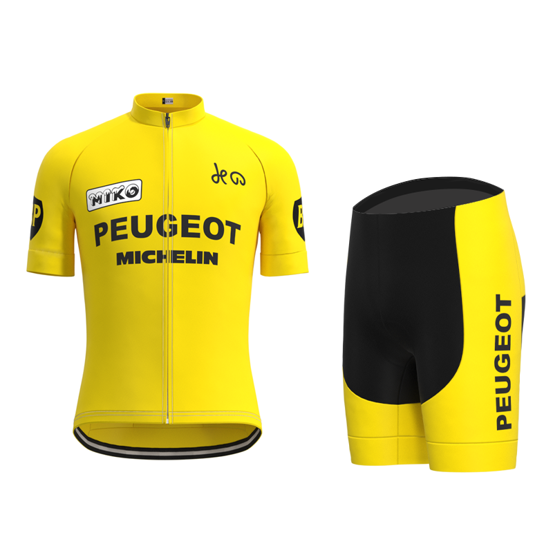 Miko Peugeot BP Retro Cycling Jersey Short sleeve suit