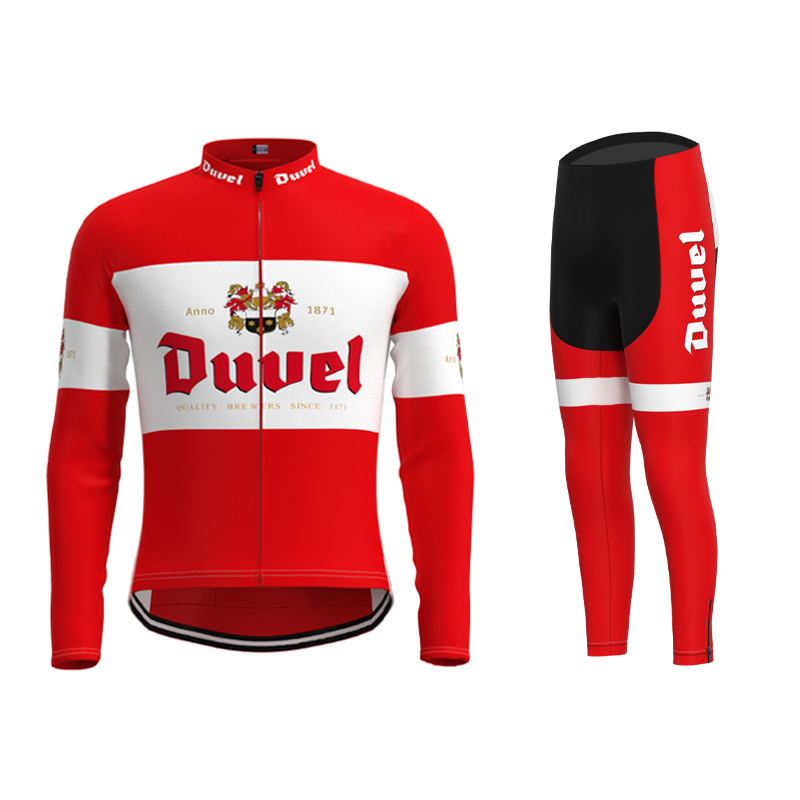 Duvel Beer Retro Retro Cycling Jersey Long sleeved suit