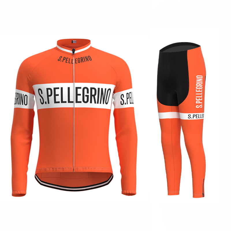San Pellegrino Retro Cycling Jersey Long sleeved suit