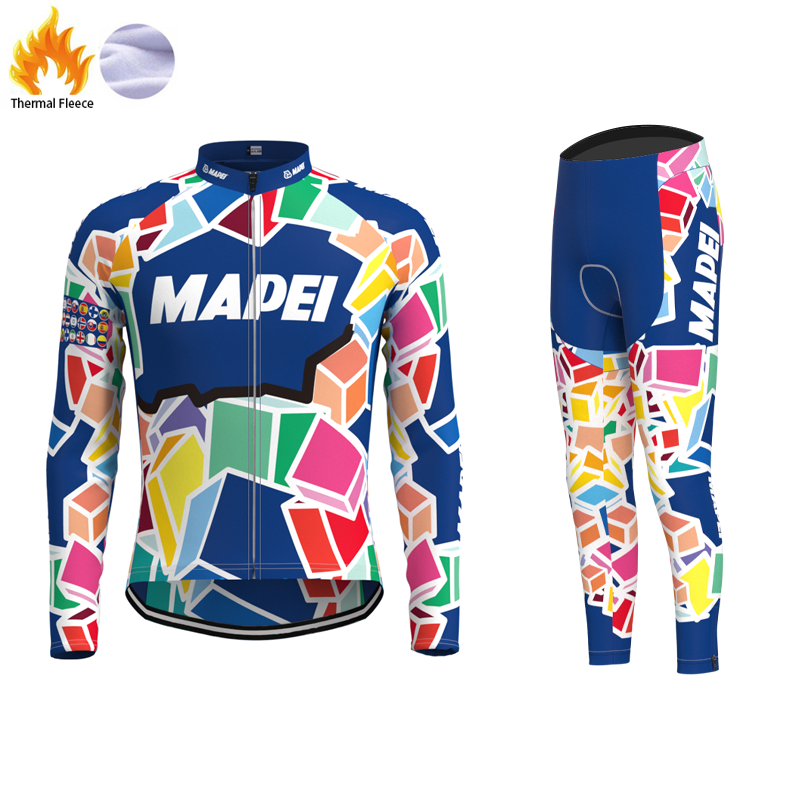 MAPEI Retro Cycling Jersey Long sleeved suit