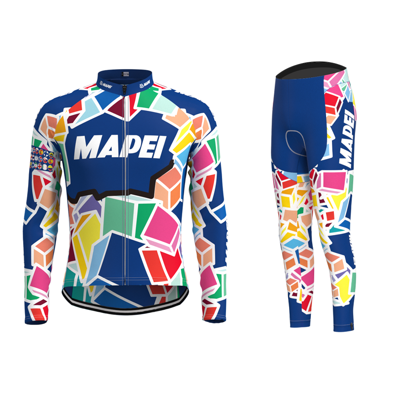 MAPEI Retro Cycling Jersey Long sleeved suit