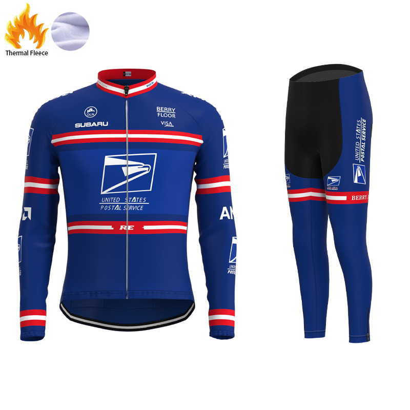 US Postal Service Pro Team Retro Cycling Jersey Long sleeved suit