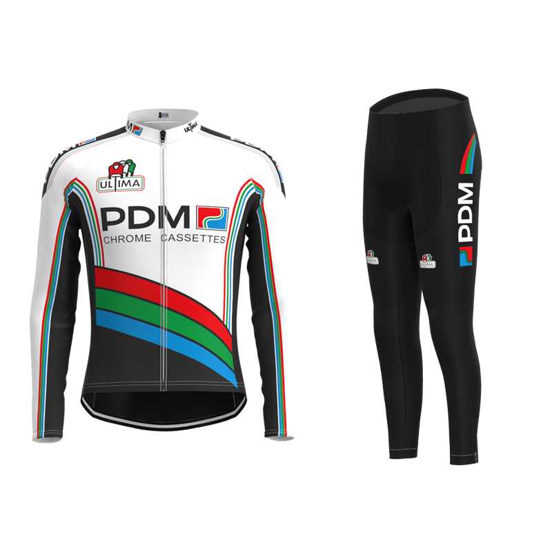 Équipe Cycliste PDM (Chrome Cassettes) Retro Cycling Jersey Long sleeved suit