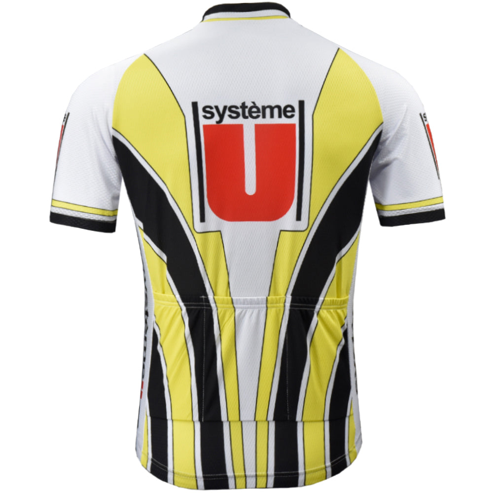 SYSTEME Gul Retro cykeltrøje Kortærmet