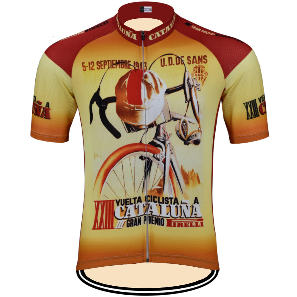 CATALUNA Retro cykeltrøje Kortærmet