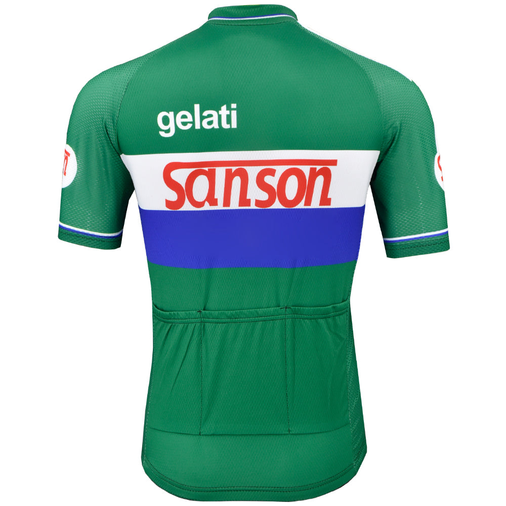 Gelati Green Retro Cykeltrøje Kortærmet