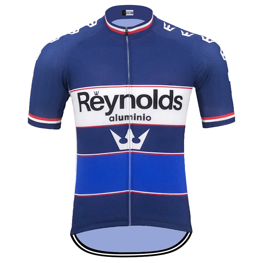 Reynolds Blue Retro Cykeltrøje Kortærmet