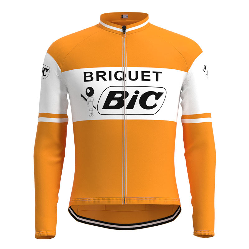 BIC Orange Retro Cycling Jersey Long Set (With Fleece Option)