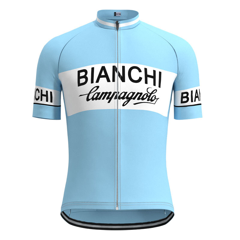 BIANCHI Blue Retro Cycling Jersey Short sleeve suit