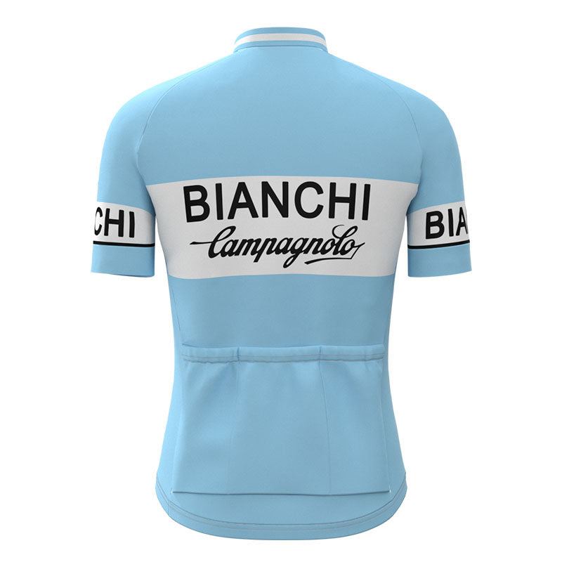 BIANCHI Blue Retro Cycling Jersey Short sleeve suit
