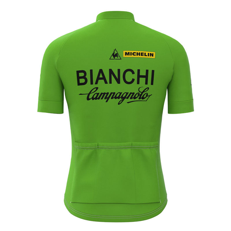 BIANCHI GREEN Retro Cycling Jersey Short sleeve suit