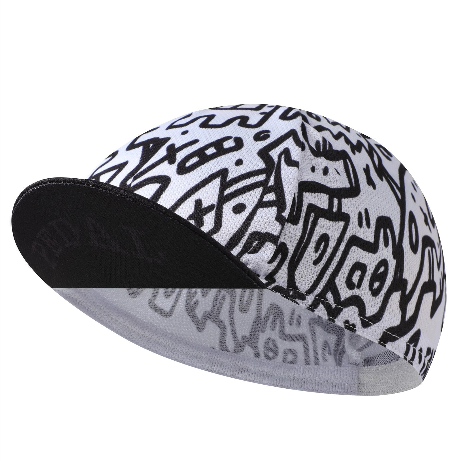 Sort cykelkasket - Polyester Sjov cykelhat-underhjelm - Cykelhjelmforing Åndbar og svedoptagelse