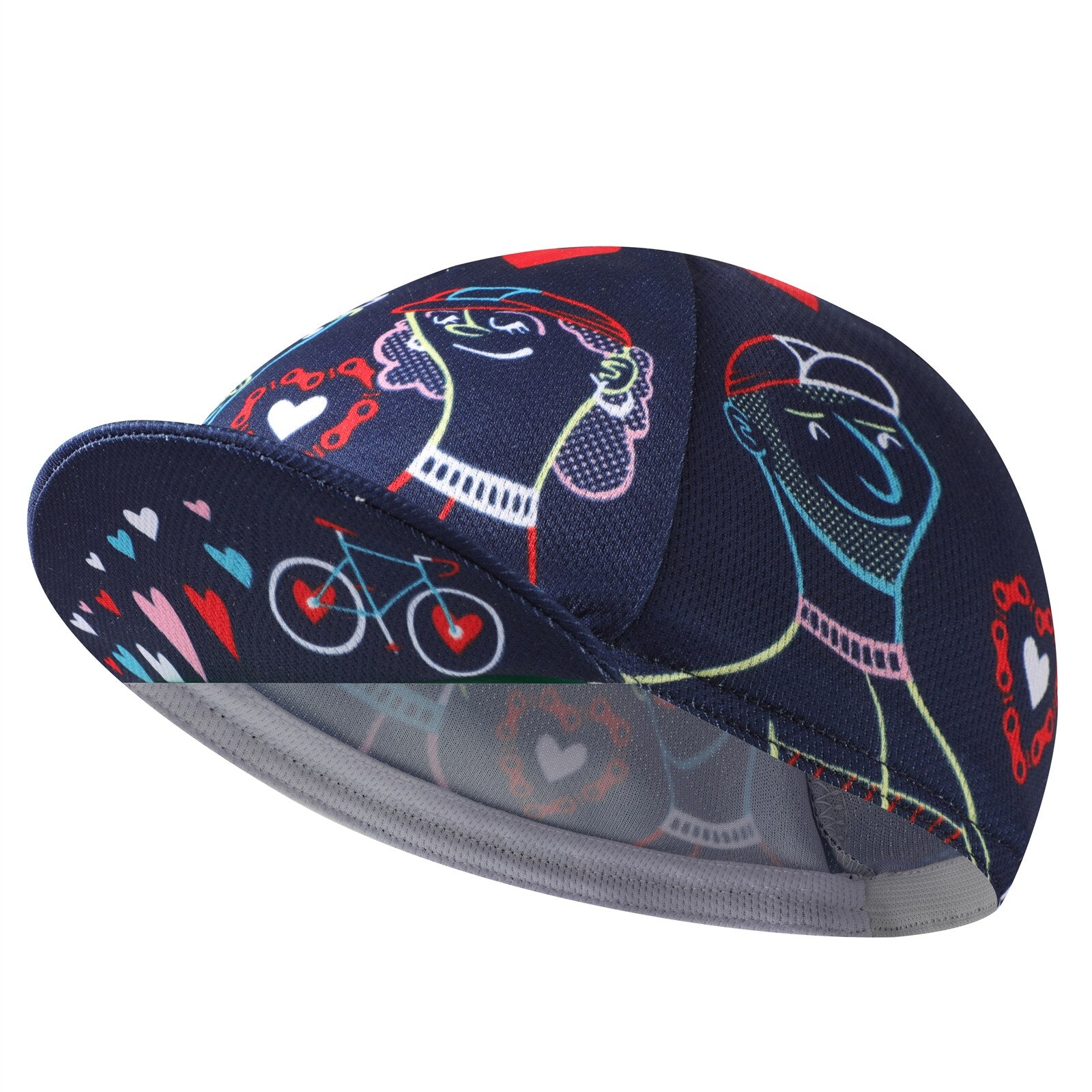 Sort cykelkasket - Polyester Sjov cykelhat-underhjelm - Cykelhjelmforing Åndbar og svedoptagelse