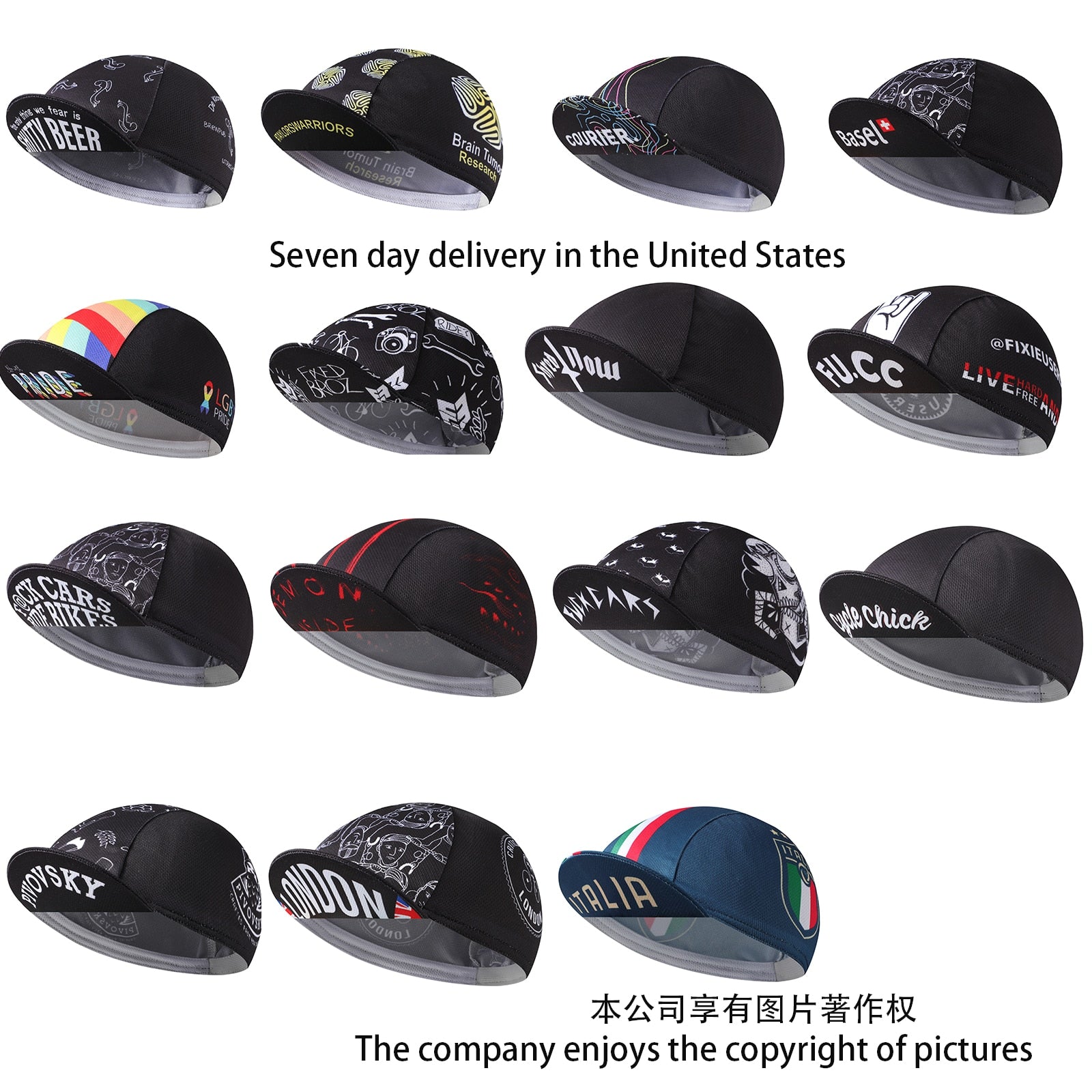 Black Cycling Cap - Polyester Cycling Hat-Under Helmet - Cycling Helmet Liner Breathable&Sweat Uptake