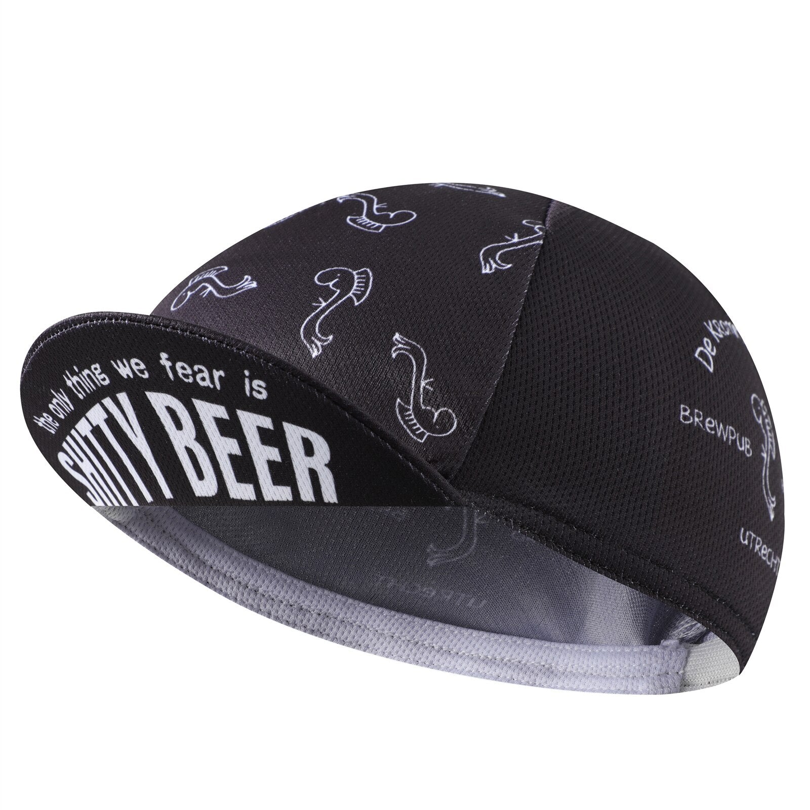 Black Cycling Cap - Polyester Cycling Hat-Under Helmet - Cycling Helmet Liner Breathable&Sweat Uptake