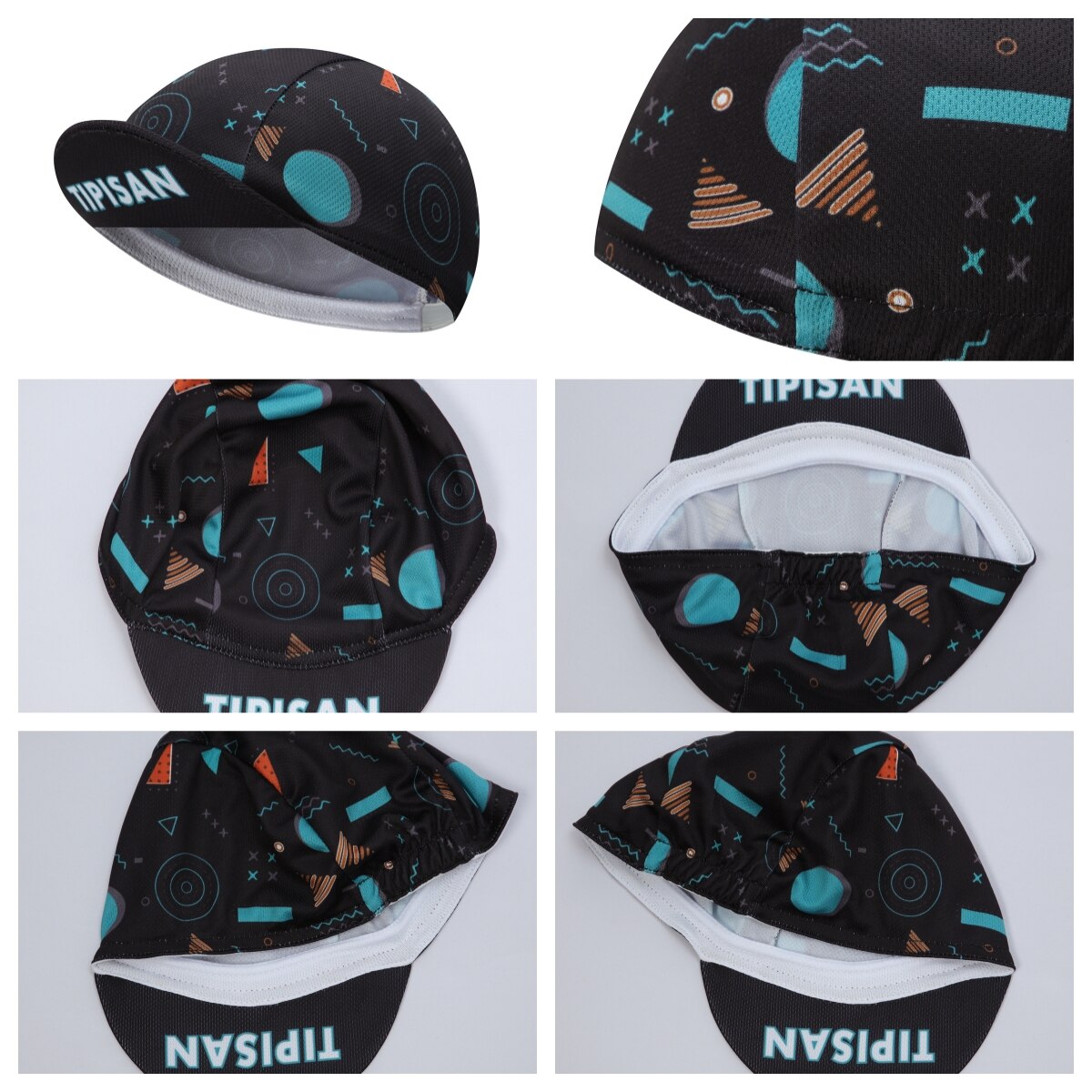 Black Cycling Cap - Polyester Cycling Hat-Under Helmet - Cycling Helmet Liner Breathable&Sweat Uptake