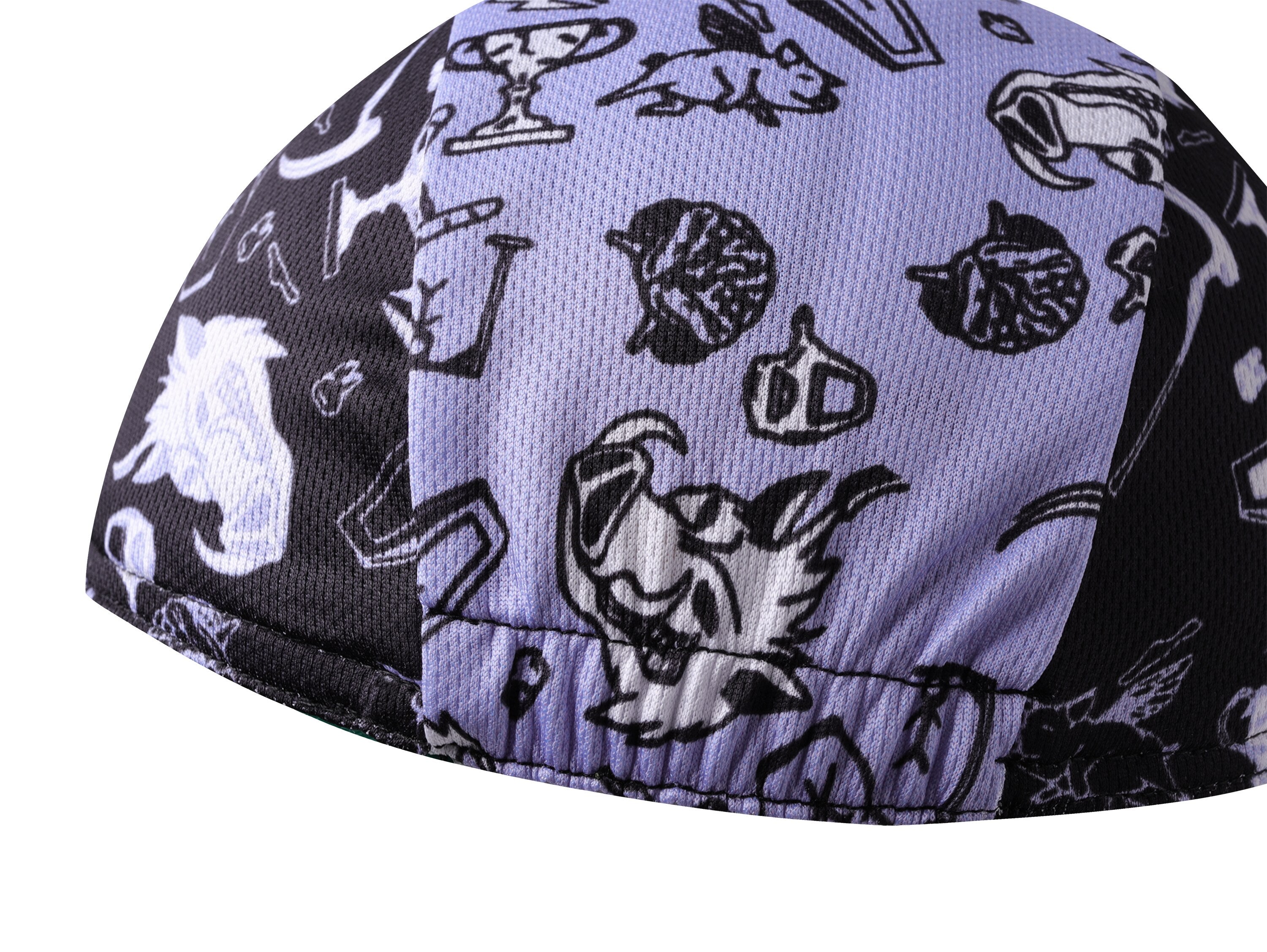 Black Cycling Cap - Polyester Cycling Hat-Under Helmet - Cycling Helmet Liner Breathable&Sweat Uptake