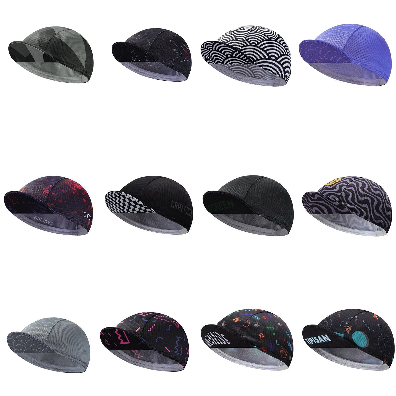Black Cycling Cap - Polyester Cycling Hat-Under Helmet - Cycling Helmet Liner Breathable&Sweat Uptake