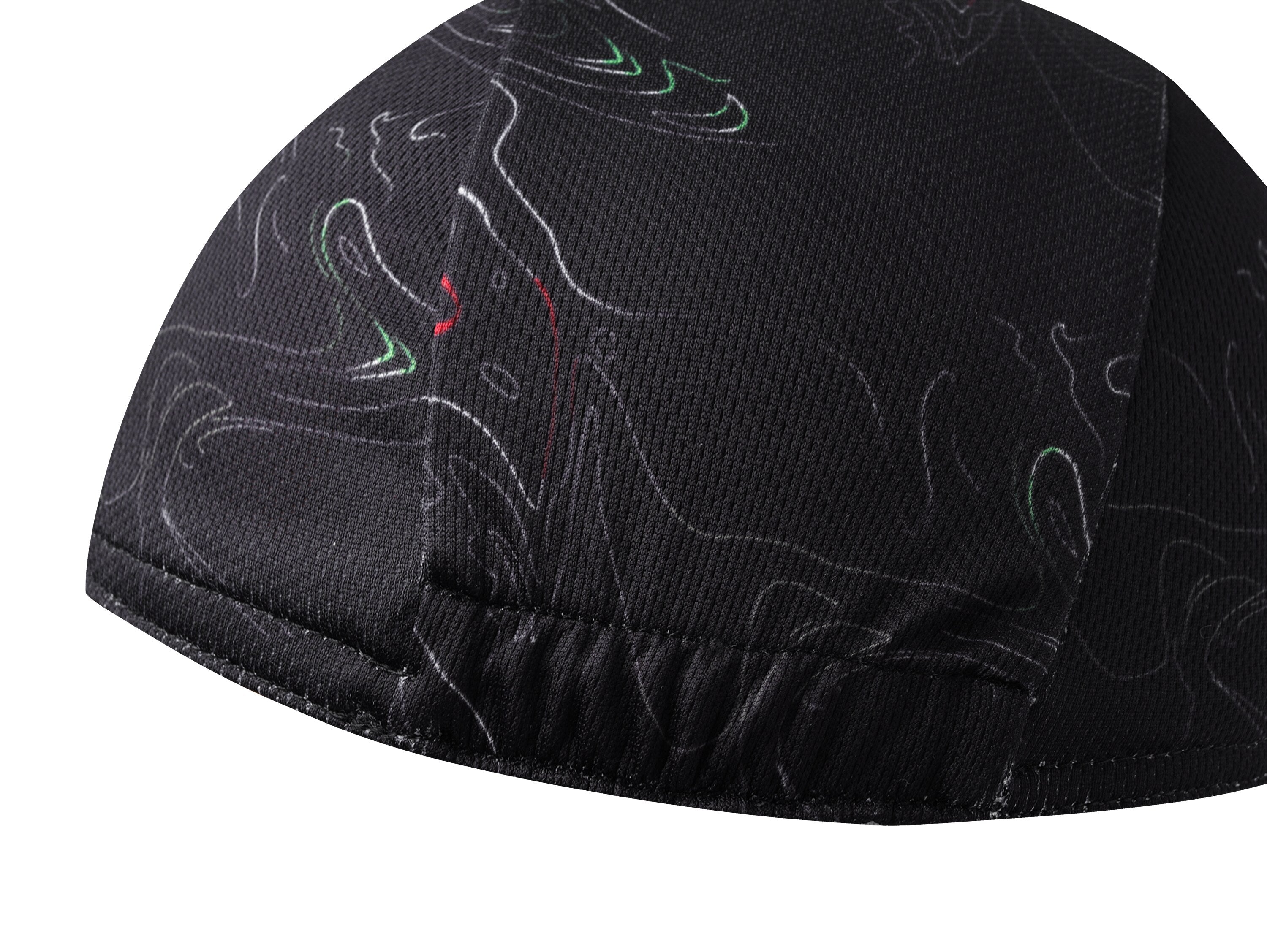 Black Cycling Cap - Polyester Cycling Hat-Under Helmet - Cycling Helmet Liner Breathable&Sweat Uptake