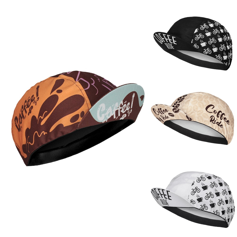 Coffee Cycling Caps Bike Cap Black White Bicycle Hat