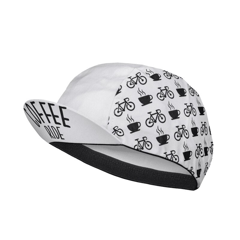 Coffee Cycling Caps Bike Cap Black White Bicycle Hat