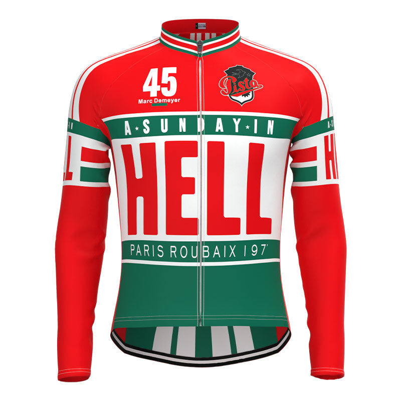 A SUNDAY IN HELL 1976 Paris-Roubaix Retro Cycling Jersey Long Set (With Fleece Option)