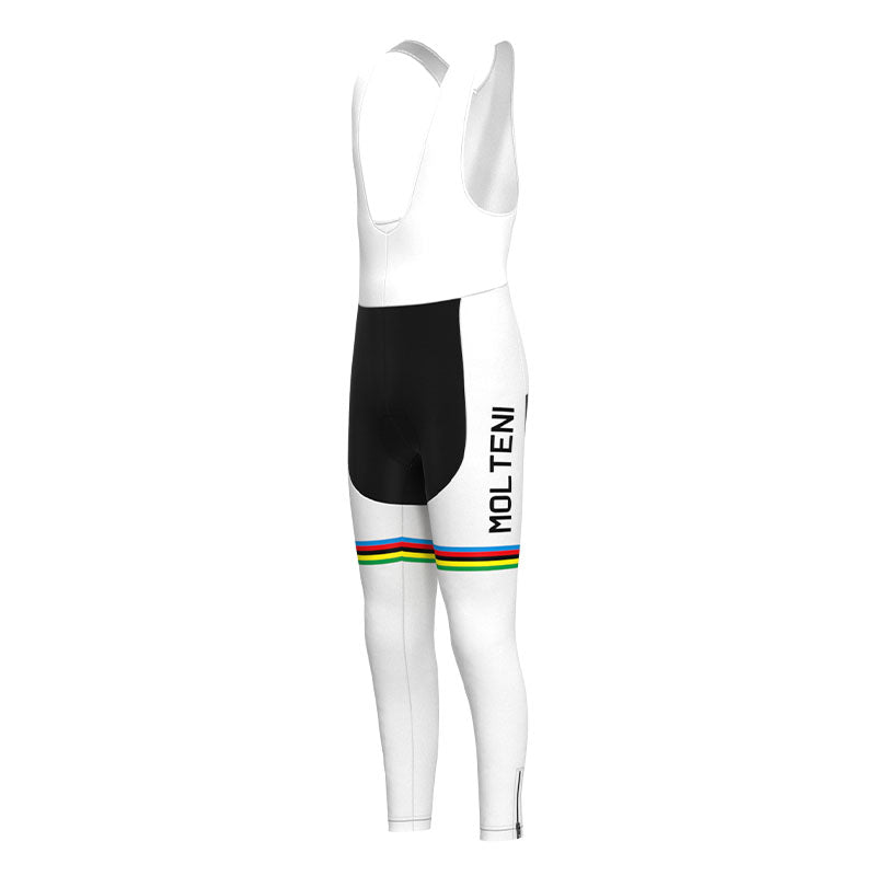 Molteni White Retro Cycling Jersey Long Set (With Fleece Option)