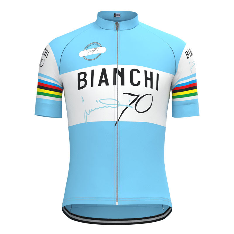 BIANCHI 70 års jubilæum Retro cykeltrøje Kortærmet jakkesæt