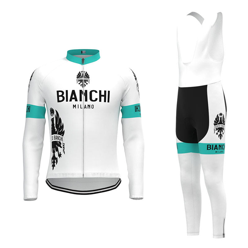 BIANCHI MILANO Retro cykeltrøje Langærmet jakkesæt
