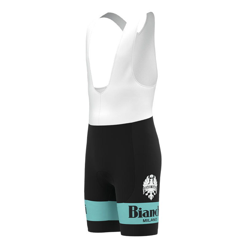 BIANCHI Black Retro Cycling Jersey Short sleeve suit