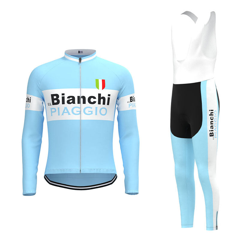 BIANCHI Piaggio Retro cykeltrøje Langærmet jakkesæt