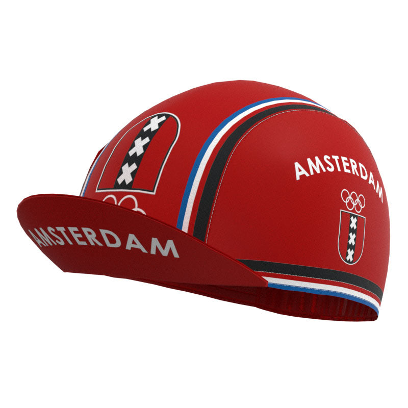 Amsterdam Red Retro Cycling Cap