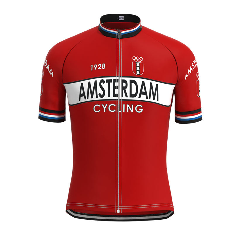 Amsterdam Red Cycling Team Retro Cycling Jersey Set