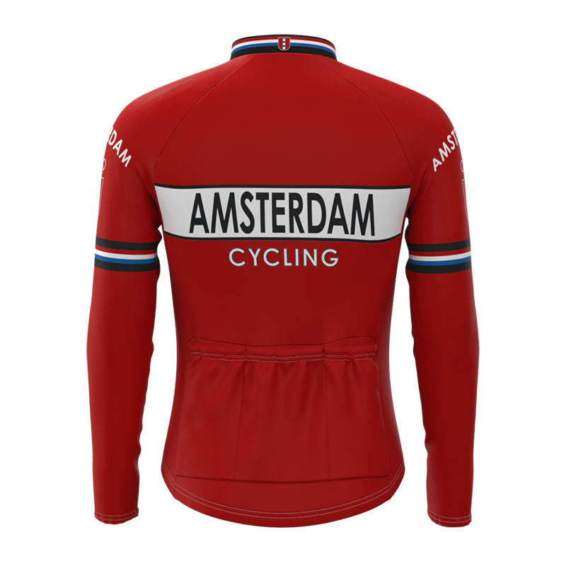 Amsterdam Red Cycling Team Retro Cycling Jersey Long Set (With Fleece Option)