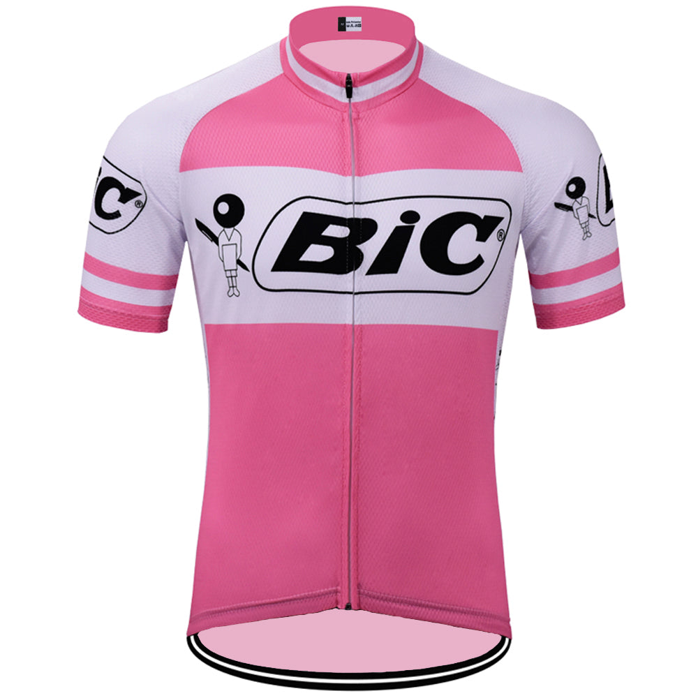 BIC Pink Retro cykeltrøje Kortærmet